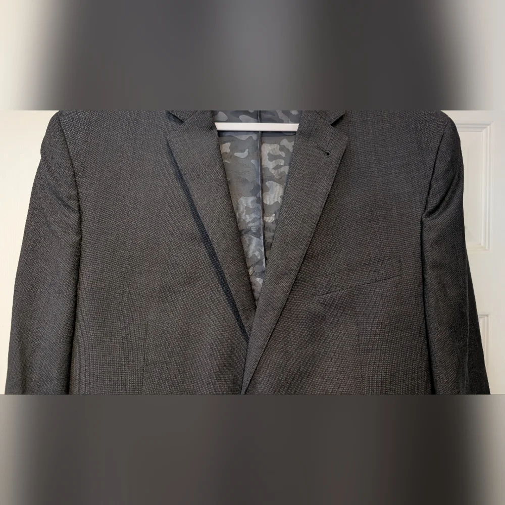 Joseph Abboud Just One Earth Dark Gray Slim Fit Blazer Sport Coat Super 120's - Picture 11 of 16